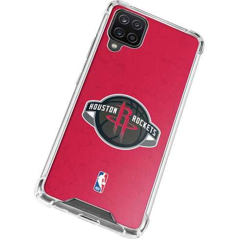 NBA Houston Rockets Distressed Galaxy A12 Clear Case