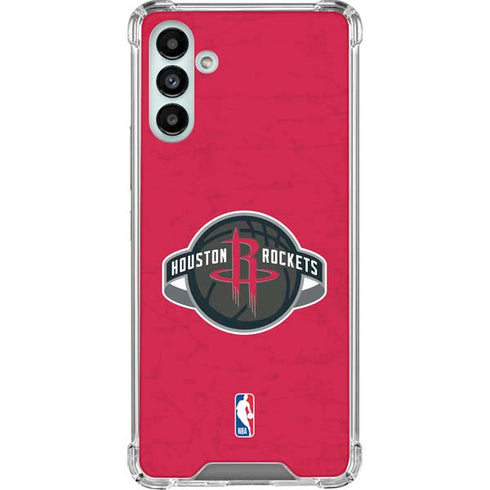 NBA Houston Rockets Distressed Galaxy A13 5G Clear Case