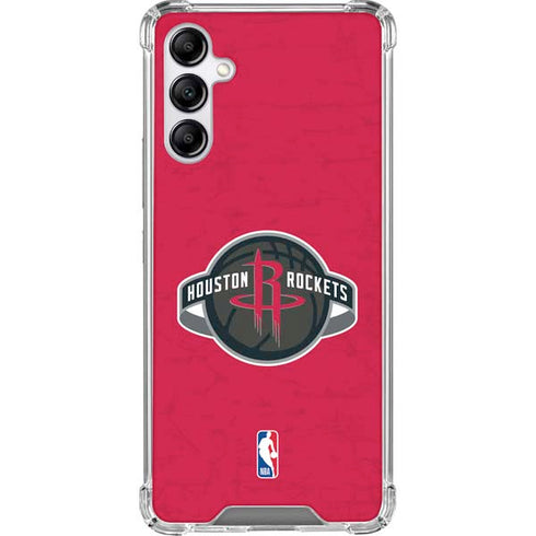 NBA Houston Rockets Distressed Galaxy A14 5G Clear Case