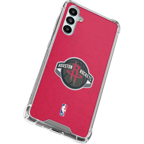 NBA Houston Rockets Distressed Galaxy A14 5G Clear Case