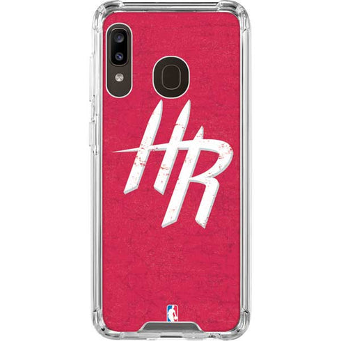 NBA Houston Rockets Distressed Galaxy A30 Clear Case