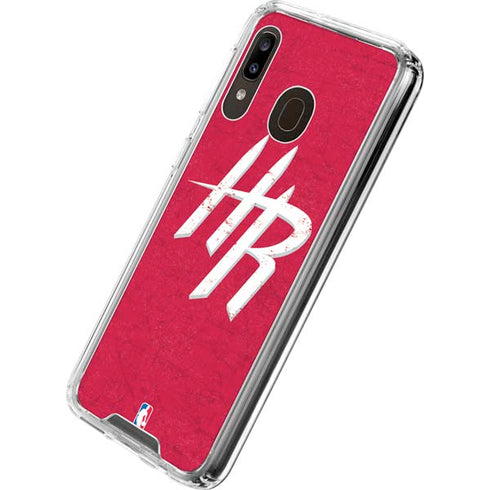 NBA Houston Rockets Distressed Galaxy A30 Clear Case