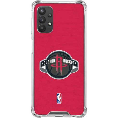 NBA Houston Rockets Distressed Galaxy A32 5G Clear Case