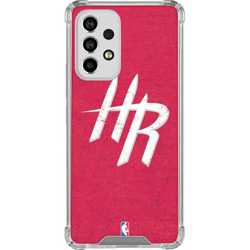 NBA Houston Rockets Distressed Galaxy A33 5G Clear Case