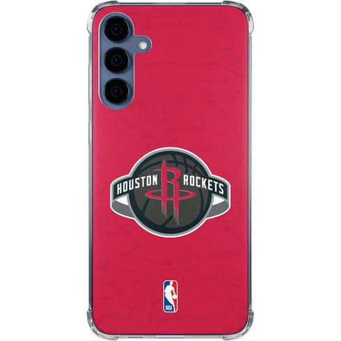NBA Houston Rockets Distressed Galaxy A35 5G Clear Case