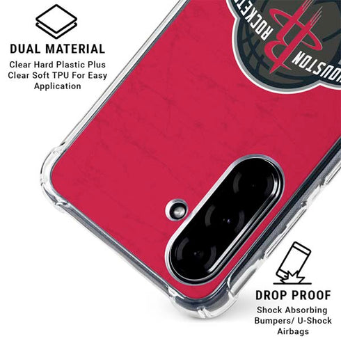 NBA Houston Rockets Distressed Galaxy A36 5G Clear Case