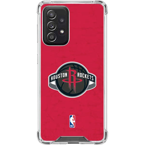 NBA Houston Rockets Distressed Galaxy A52 5G Clear Case