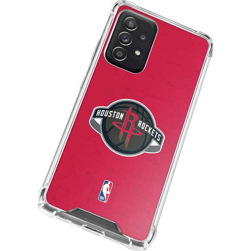 NBA Houston Rockets Distressed Galaxy A52 5G Clear Case