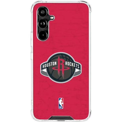 NBA Houston Rockets Distressed Galaxy A54 5G Clear Case