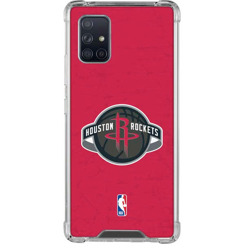 NBA Houston Rockets Distressed Galaxy A71 5G Clear Case
