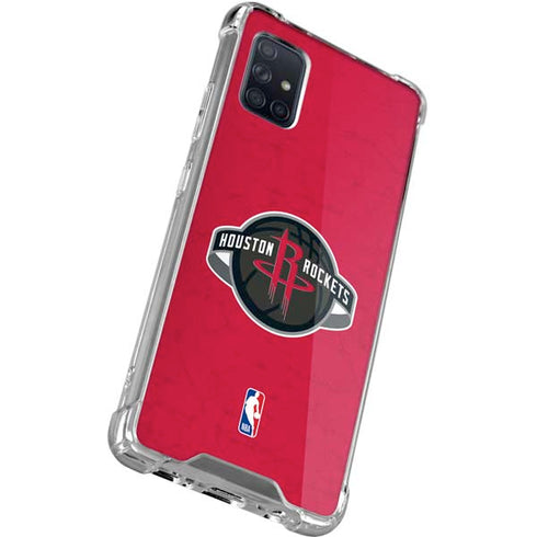 NBA Houston Rockets Distressed Galaxy A71 5G Clear Case