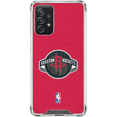 NBA Houston Rockets Distressed Galaxy A72 5G Clear Case