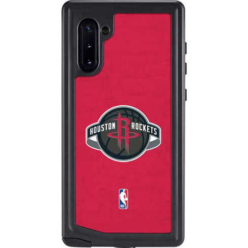 NBA Houston Rockets Distressed Galaxy Note 10 Waterproof Case