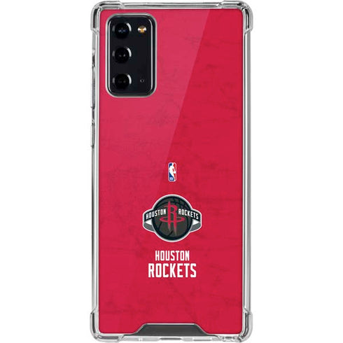 NBA Houston Rockets Distressed Galaxy Note20 5G Clear Case