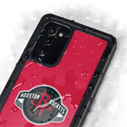 NBA Houston Rockets Distressed Galaxy Note20 5G Waterproof Case