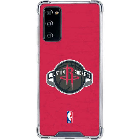 NBA Houston Rockets Distressed Galaxy S20 FE Clear Case