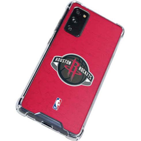 NBA Houston Rockets Distressed Galaxy S20 FE Clear Case