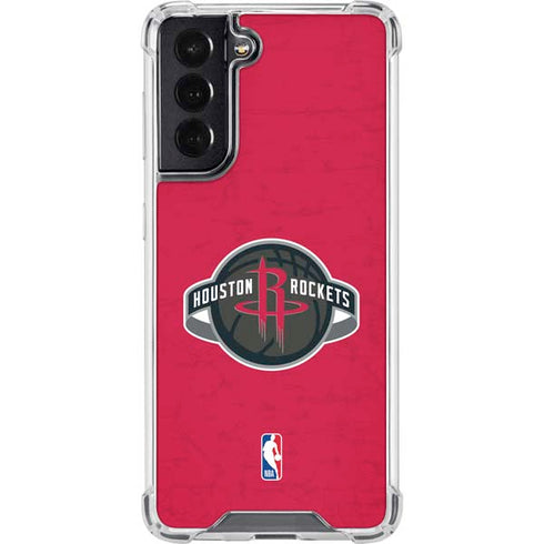 NBA Houston Rockets Distressed Galaxy S22 Clear Case