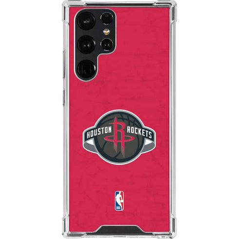 NBA Houston Rockets Distressed Galaxy S22 Ultra Clear Case