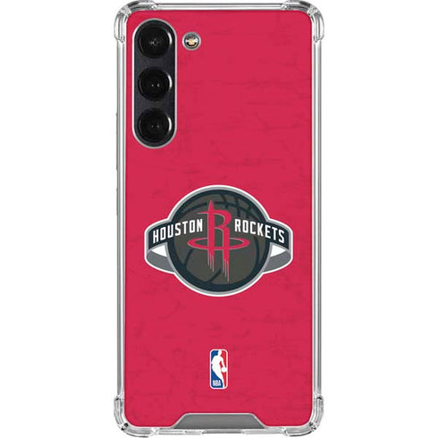 NBA Houston Rockets Distressed Galaxy S23 Plus Clear Case