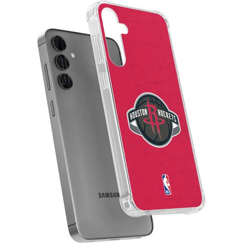 NBA Houston Rockets Distressed Galaxy S24 Plus Clear Case