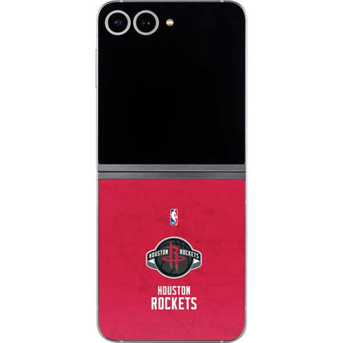 NBA Houston Rockets Distressed Galaxy Z Flip6 Skin