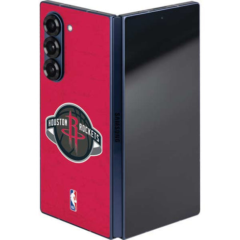 NBA Houston Rockets Distressed Galaxy Z Fold6 Skin