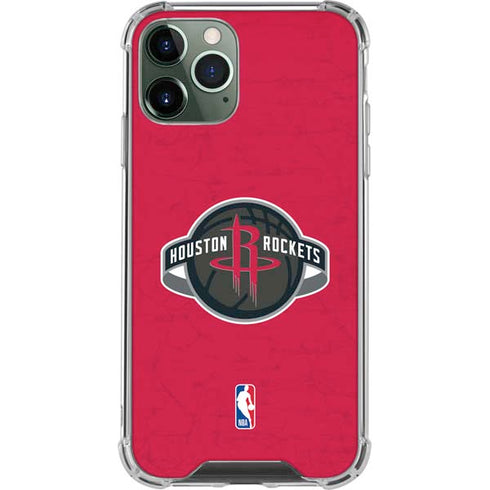 NBA Houston Rockets Distressed iPhone 12 Pro Max Clear Case