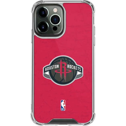 NBA Houston Rockets Distressed iPhone 14 Pro Max Clear Case