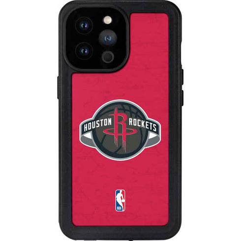 NBA Houston Rockets Distressed iPhone 14 Pro Max Waterproof Case