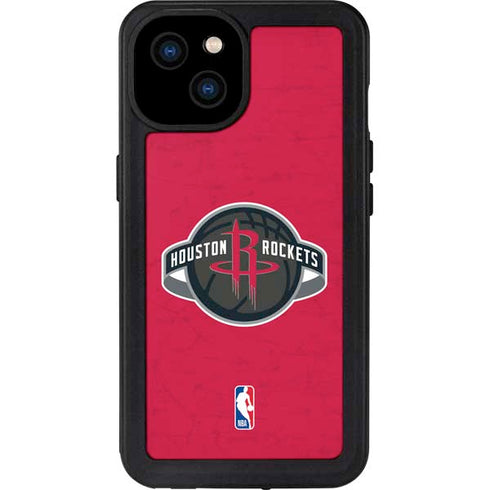 NBA Houston Rockets Distressed iPhone 15 Plus Waterproof Case