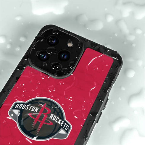 NBA Houston Rockets Distressed iPhone 15 Pro Waterproof Case