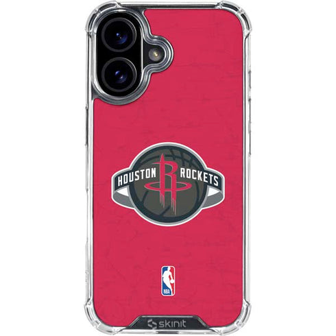 NBA Houston Rockets Distressed iPhone 16 Clear Case