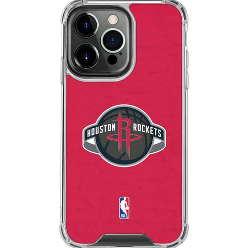 NBA Houston Rockets Distressed iPhone 16 Pro Max Clear Case
