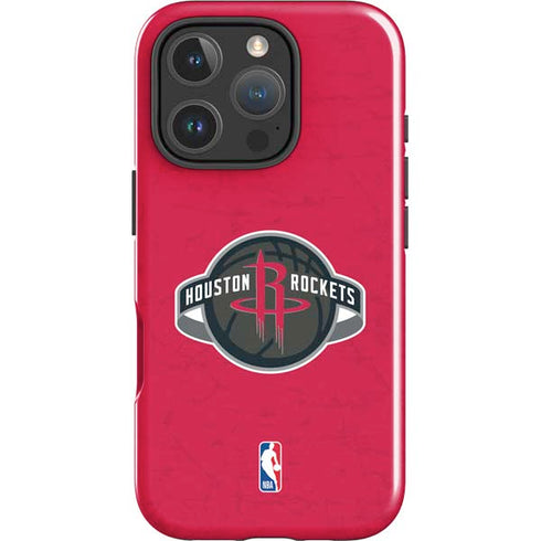 NBA Houston Rockets Distressed iPhone 16 Pro Max Impact Case
