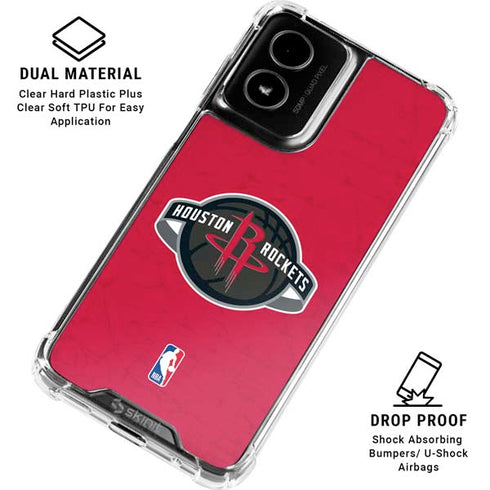 NBA Houston Rockets Distressed Moto G Power 5G (2024) Clear Case