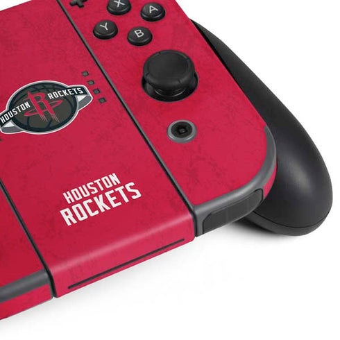 NBA Houston Rockets Distressed Nintendo Switch (2017-2021) Joy-Con Controller Skin