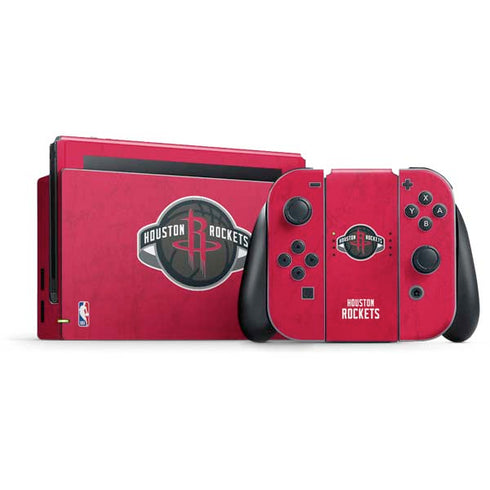 NBA Houston Rockets Distressed Nintendo Switch Bundle Skin