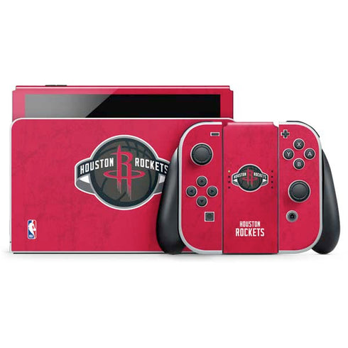 NBA Houston Rockets Distressed Nintendo Skins