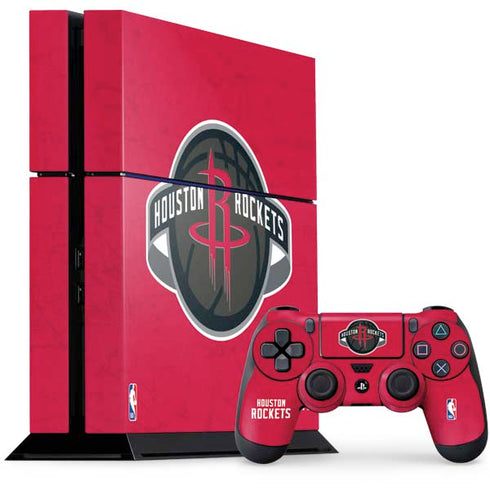 NBA Houston Rockets Distressed PS4 Console and Controller Bundle Skin
