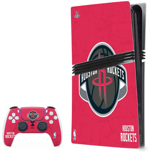 NBA Houston Rockets Distressed PS5 Pro Bundle Skin
