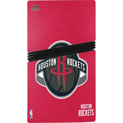 NBA Houston Rockets Distressed PS5 Pro Disk Bundle Skin