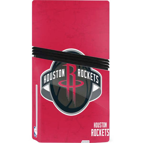 NBA Houston Rockets Distressed PS5 Pro Disk Bundle Skin