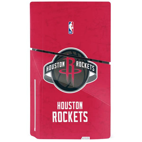 NBA Houston Rockets Distressed PS5 Slim Disk Console Skin
