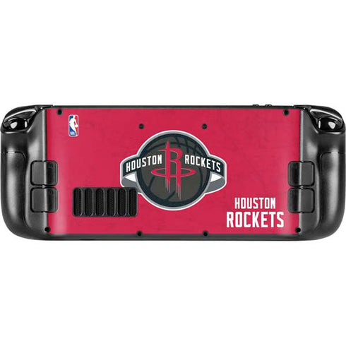 NBA Houston Rockets Distressed Steam Deck Handheld Gaming Computer OLED Skin