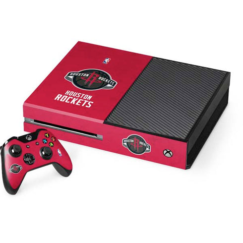 NBA Houston Rockets Distressed Xbox One Console and Controller Bundle Skin