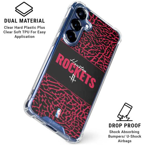 NBA Houston Rockets Elephant Print Galaxy S25 Clear Case