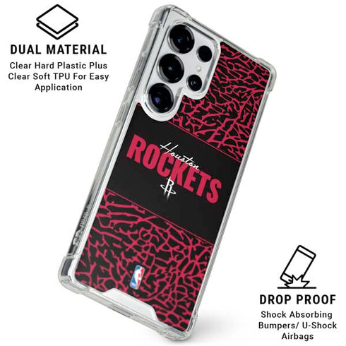 NBA Houston Rockets Elephant Print Galaxy S25 Ultra Clear Case