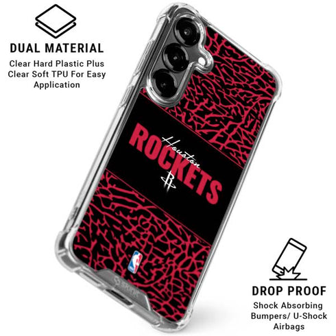 NBA Houston Rockets Elephant Print Galaxy S26 Clear Case