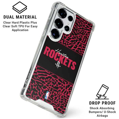 NBA Houston Rockets Elephant Print Galaxy S26 Ultra Clear Case